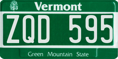 VT license plate ZQD595