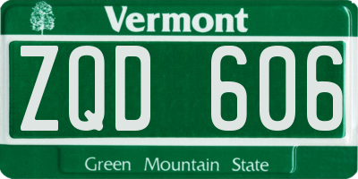 VT license plate ZQD606