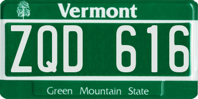 VT license plate ZQD616