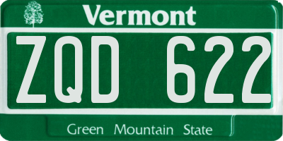 VT license plate ZQD622