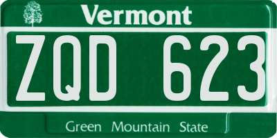 VT license plate ZQD623