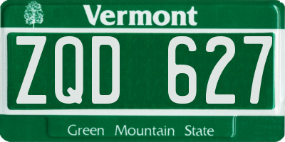 VT license plate ZQD627