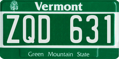 VT license plate ZQD631