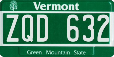 VT license plate ZQD632