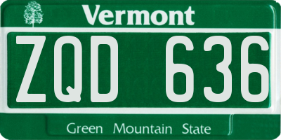 VT license plate ZQD636