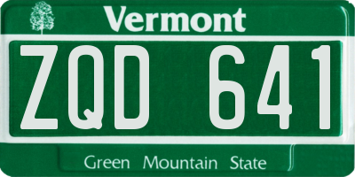 VT license plate ZQD641