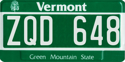 VT license plate ZQD648