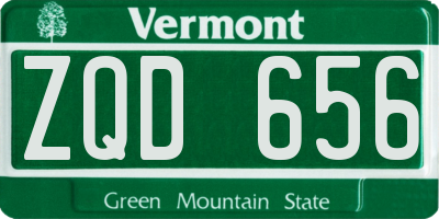 VT license plate ZQD656