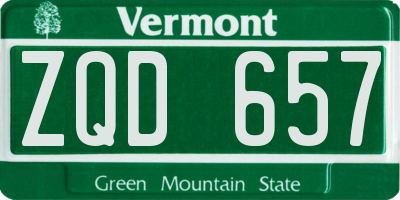 VT license plate ZQD657