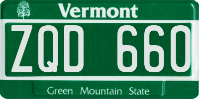 VT license plate ZQD660