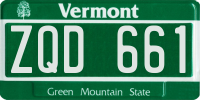 VT license plate ZQD661