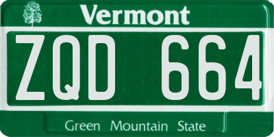 VT license plate ZQD664