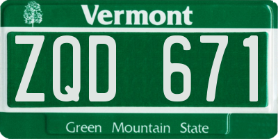 VT license plate ZQD671