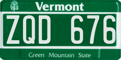 VT license plate ZQD676