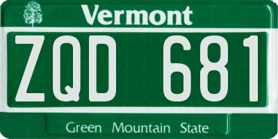 VT license plate ZQD681