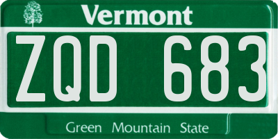 VT license plate ZQD683