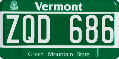 VT license plate ZQD686