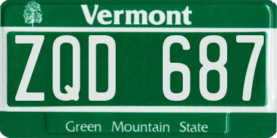 VT license plate ZQD687