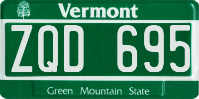 VT license plate ZQD695
