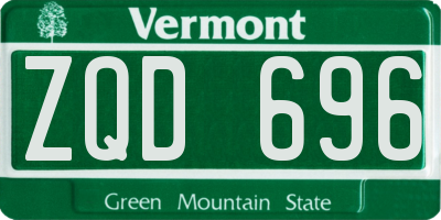 VT license plate ZQD696