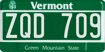 VT license plate ZQD709