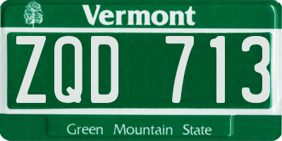 VT license plate ZQD713