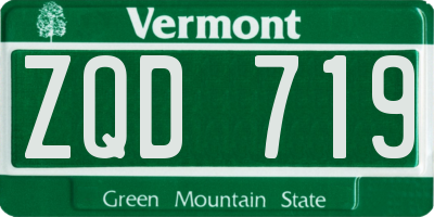VT license plate ZQD719