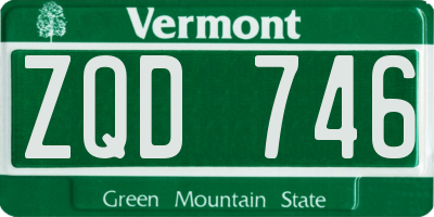 VT license plate ZQD746
