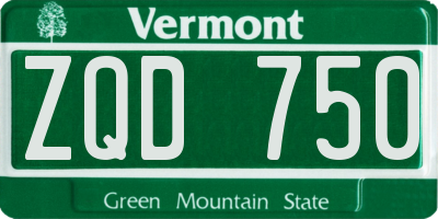 VT license plate ZQD750