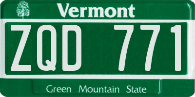 VT license plate ZQD771
