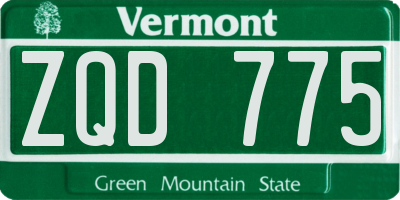 VT license plate ZQD775