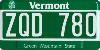 VT license plate ZQD780