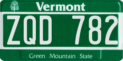 VT license plate ZQD782