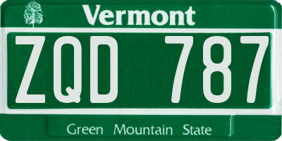 VT license plate ZQD787