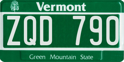 VT license plate ZQD790