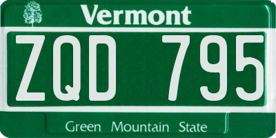 VT license plate ZQD795
