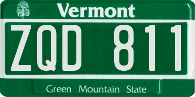 VT license plate ZQD811