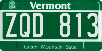 VT license plate ZQD813