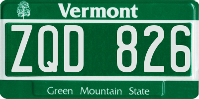 VT license plate ZQD826