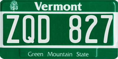 VT license plate ZQD827