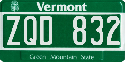 VT license plate ZQD832