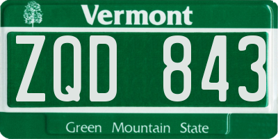 VT license plate ZQD843