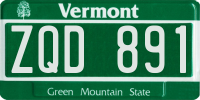 VT license plate ZQD891