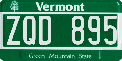 VT license plate ZQD895