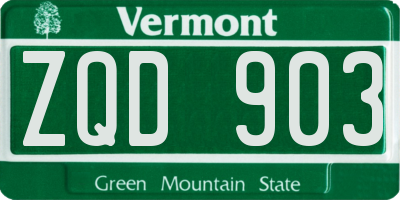 VT license plate ZQD903