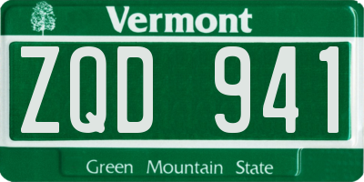 VT license plate ZQD941