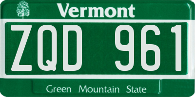 VT license plate ZQD961