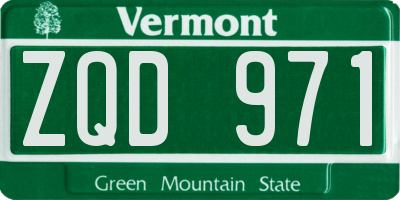 VT license plate ZQD971