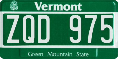VT license plate ZQD975