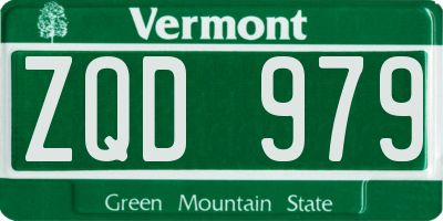 VT license plate ZQD979